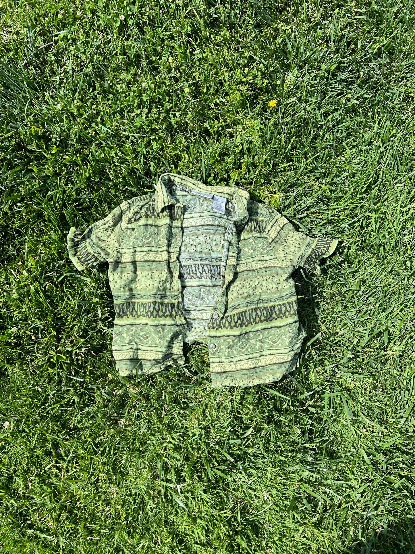 KATHIE LEE GREEN BUTTON UP