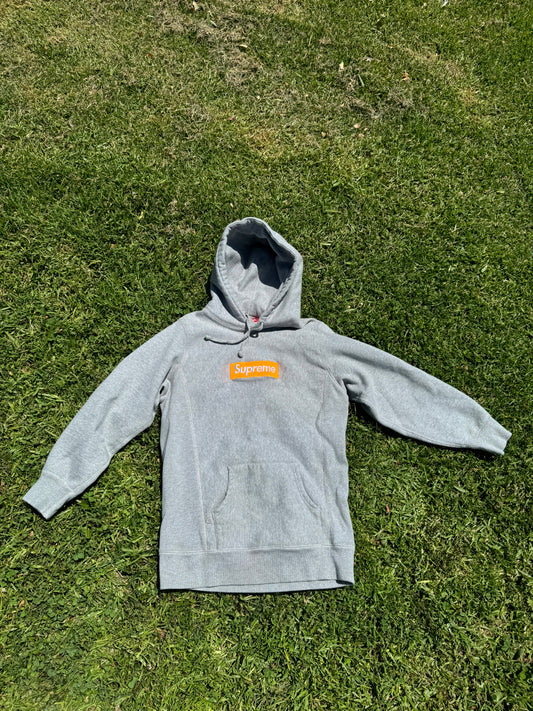 SUPREME FW17 BOX LOGO HEATHER GREY HOODIE