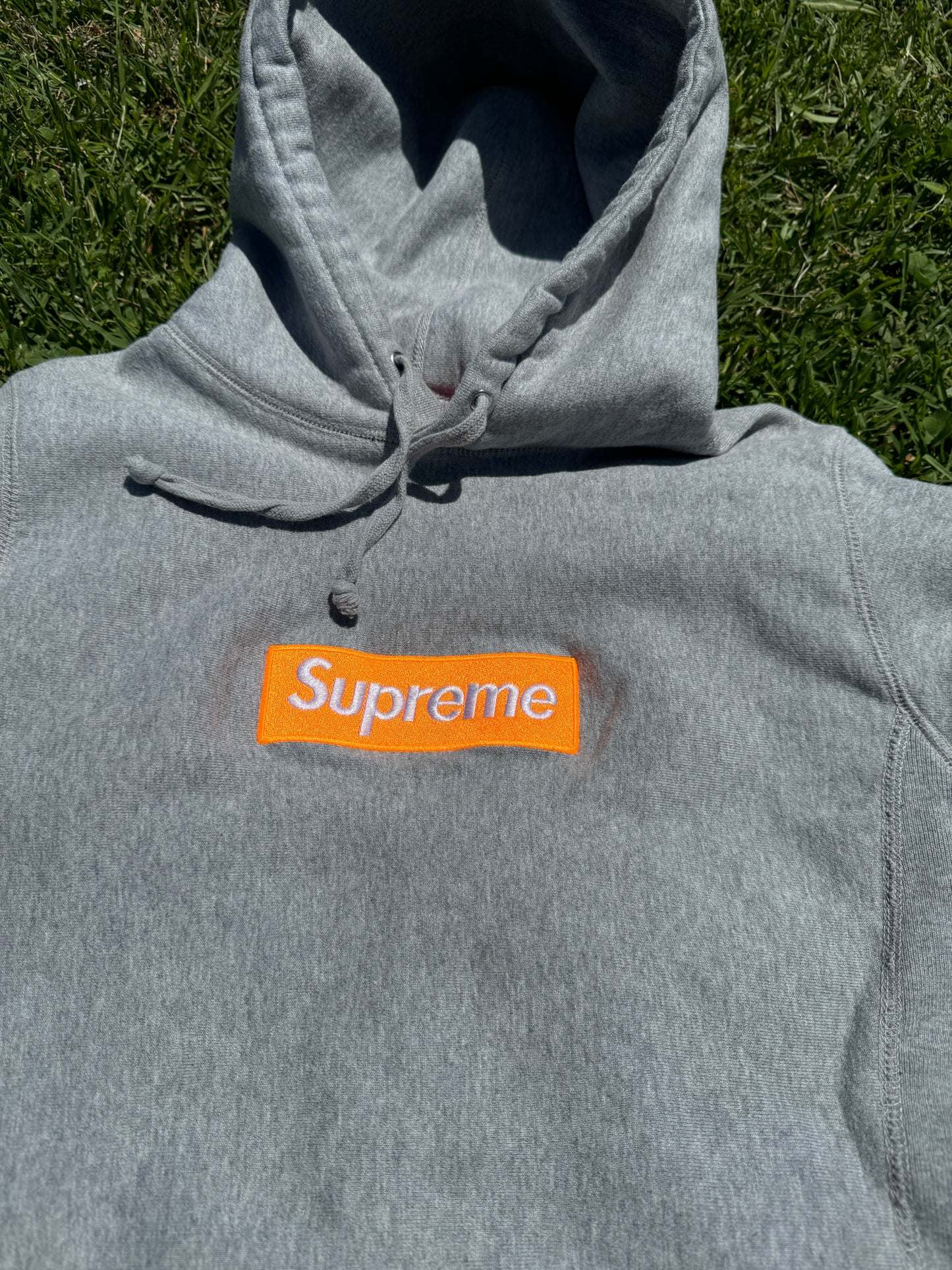 SUPREME FW17 BOX LOGO HEATHER GREY HOODIE